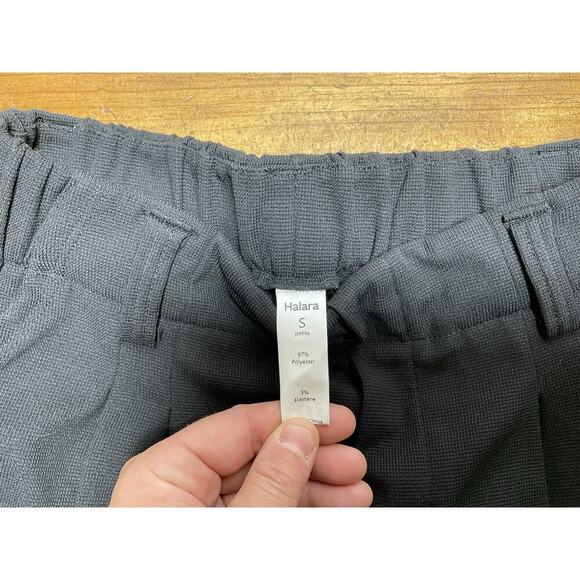 Halara Black High Waist Pleated Pants Wide Leg Flowy Pockets Size Small Petite - Picture 4 of 9